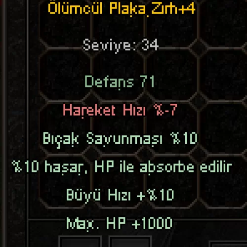  ÖLÜMCÜL 1K HP 10 ABSORBE 4 EFSUN